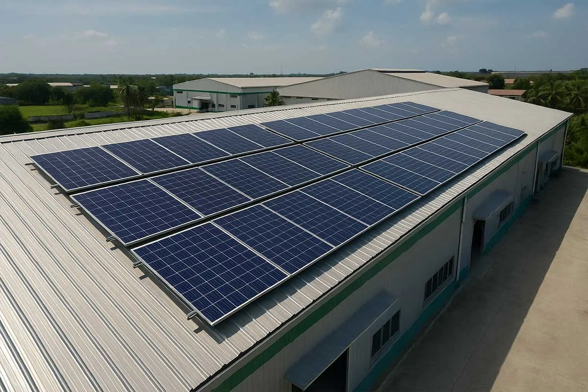 نصب پنل خورشیدی روی سقف فلزی و ساندویچ‌پنل